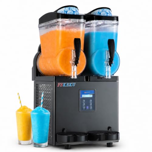 Image of Commercial Frozen Drink Maker 8Gal /30L, Double Tank Slushie Machine Maker 900W, 2 Mods 120 Cups Stainless Steel Margarita Smoothie Cocktail Maker for Restaurants, Bars, Cafes, Food Truck, Auto Clean