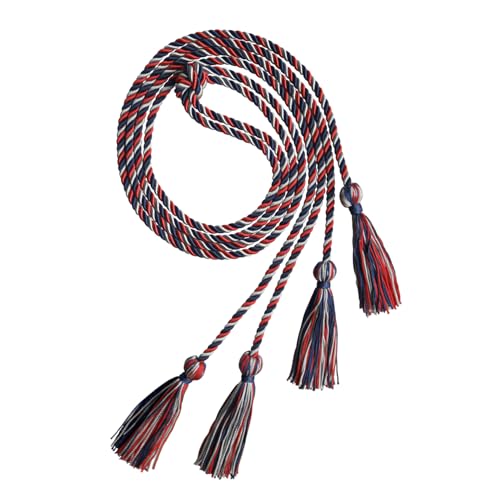 Image of Endea Graduation Double Honor Cord Three-Color (Navy Blue /Red /Silver)
