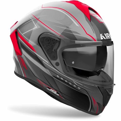 AIROH Spark 2 Shadow Red Gloss XS con visor solar y ventilación 3