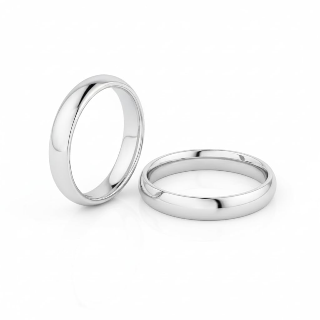 Coppia Fedine Fidanzamento Personalizzabili in Argento 925 con Incisione, 2 Anelli Fidanzamento Lui e Lei, Fedina Personalizzata Uomo Donna,Idea Regalo San Valentino Compleanno