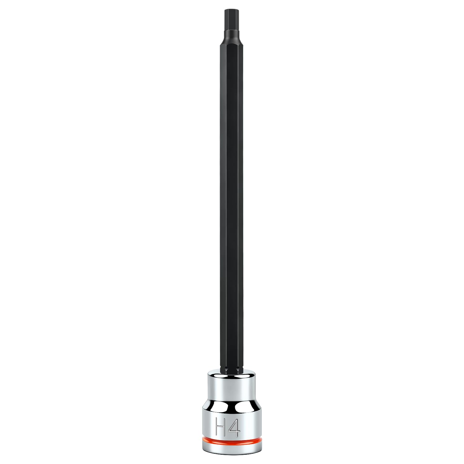 3/8 Inch Drive Long Hex Bit Socket, H4, Full Polished, Premium CR-V &amp; S2 Alloy Steel Head Made for Auto/Mechanical