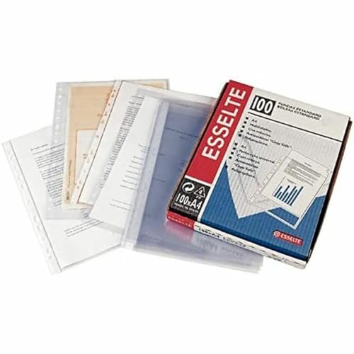 Fundas Esselte 2530 Folio en PVC de 80 micras caja de 100 unidades para archivar