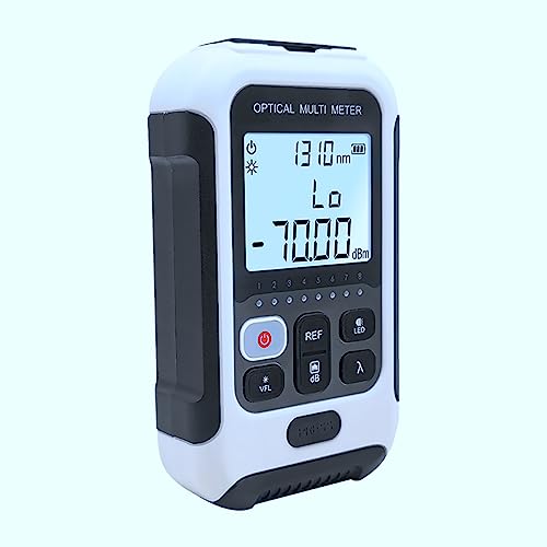 Medidor de Potencia óptica, Medidor de Potencia de Fibra óptica 3 en 1 con 10 Longitudes de Onda FC/SC/ST Probador de Fibra de Interfaz Universal con Calibración y Cálculo