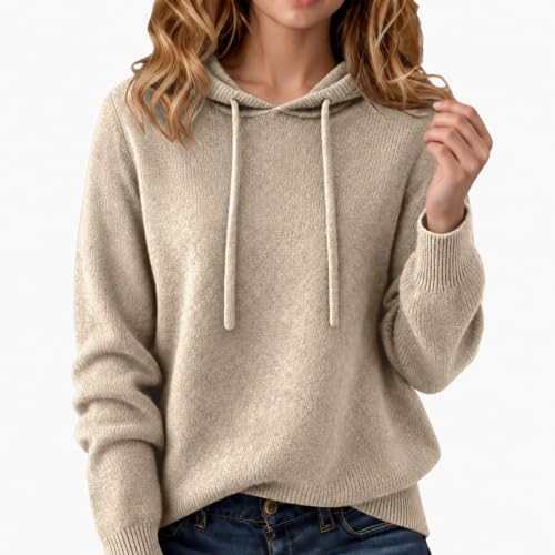 Warm Sweaters For Women Fall Hooded Neck Cozy Knitted Trendy Pullover Tops - image 5