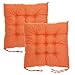 Wishdeal Coussin de Chaise d'intérieur 40x40cm Assise Matelassée Coton Coussin Galette de Chaise pour canapé Tatami Dinning Decoration de Salle (1 Paire, Orange)