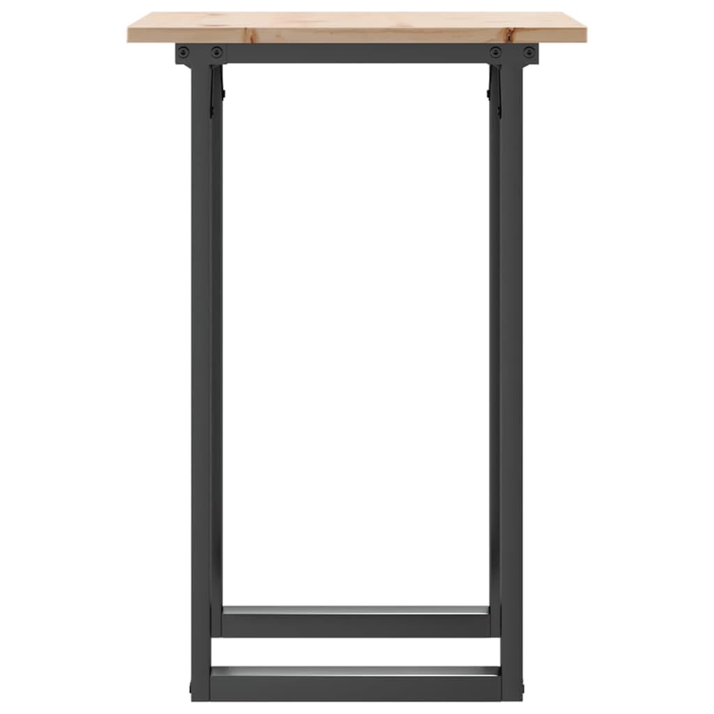 vidaXL Esstisch, Küchentisch mit O-Gestell, Speisetisch für Esszimmer Küche Wohnzimmer, Esszimmertisch, Massivholz Kiefer Stahl