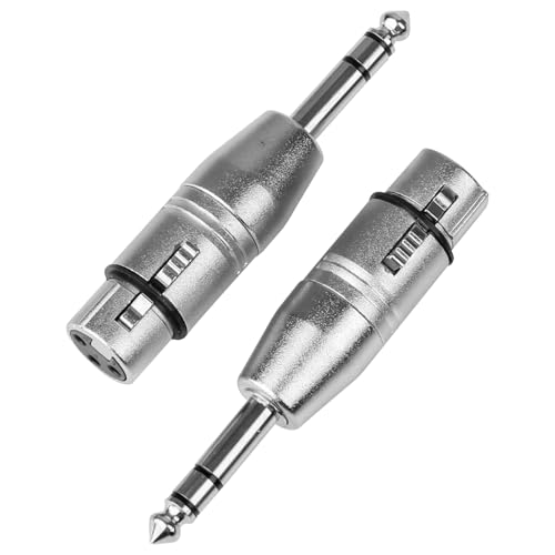 2 adattatori da XLR a jack TRS, adattatore XLR femmina a jack da 6,35 mm TRS maschio a XLRs femmina, connettore stereo a 3 pin bilanciato da 6,35 mm TRS maschio per mixer amplificatore altoparlante