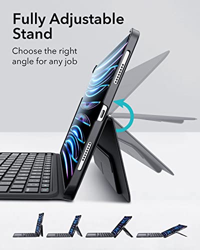 Esr Ascend Case With Keyboard Compatible With Ipad Pro 11 (2021/2020/2018), Ipad Air 5/4 (2022/2020), Magnetic Detachable Case, Fully Adjustable Portrait/Landscape Stand, Black #TOP3