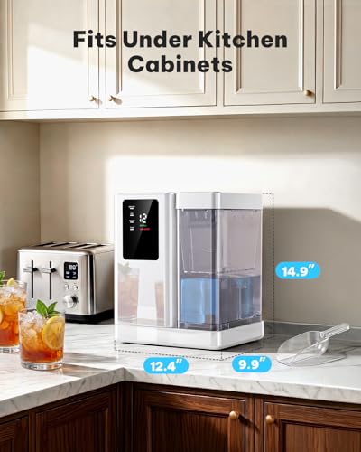 Image of Silonn Nugget Ice Maker Countertop, 3L Detachable Water Tank & 44Lbs /Day, Self-Cleaning Pebble Ice Machine with Smart Timer, Premium Chewable Sonic Ice for Home Bar & Office, White