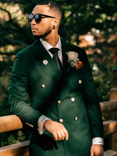 Mens Double Breasted Suit Blazer Casual Jacket for Mens Slim Fit Solid Sport Coat Jacket for Business Formal Wedding3