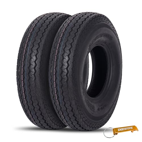 Deestone 5.70-8 D901 Specialty Trailer Tire 83J 5.70x8 8 Ply T/L Durable Performance Tire/Keychain Package