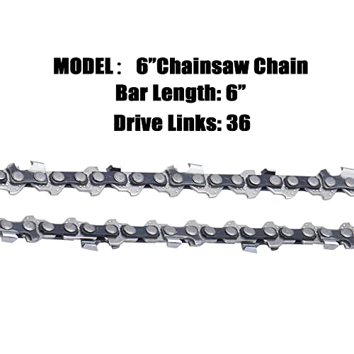Ohaisfela 2Pcs 6Inch Chainsaw Chain 36-Drive Links, 6 Inch Replacement Chains For Cordless Electric Portable Mini Chainsaw, Guide Saw Chain For All 6-Inch Mini Chainsaws For Wood Branch Cutting #TOP5