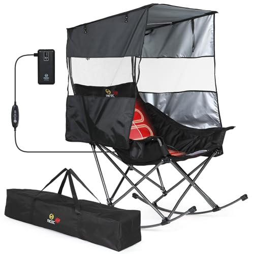 Nice C Heated Rocking Camping Chair with Canopy, XL...