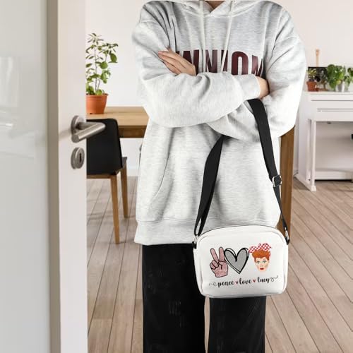 POFULL TV Show Inspired Gift Lucy Fans Gift Peace Love Lucy Crossbody Bag 7
