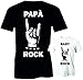 Coppia T-Shirt Festa del papà Padre Figlio papà Rock, Baby Rock - Humor - Coppia Tshirt Divertenti - - Maglietta Padre e Figlio - Maglia Padre e Figlio - Tshirt Padre e Figlia - Idea Regalo
