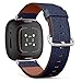 CJBROES Replacement Leather Watch Band, Compatible with Fitbit Versa 3 and Fitbit Sense of Wristband Bracelet Accessory - Good Combination