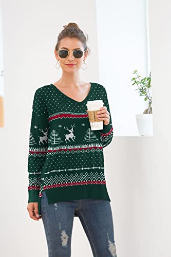 Image of Jouica Womens Summer Short Sleeve Tops Casual V Neck Loose Fit Knit Lightweight Sweater Pullover Top