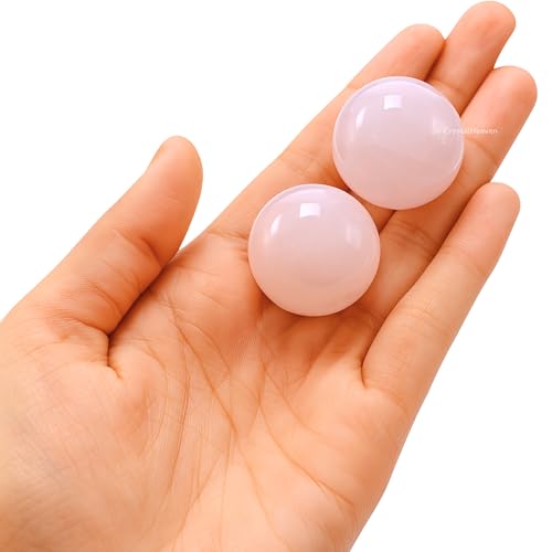 Image of Certified Rose Quartz Crystal Ball for Meditation | Premium Crystal Vastu Items for Home and Feng Shui Items for Good Luck - Pooja Supplies and Spiritual Practices (1 Inch)