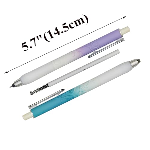 Set 8 bolígrafos florales retráctiles tinta negra miniatura 4