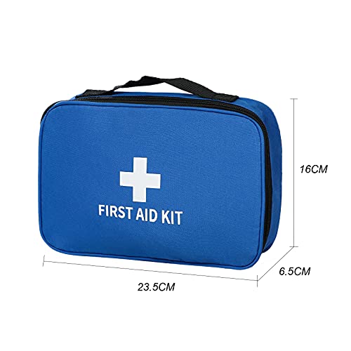 Image of Portable First Aid Bag Medical Carrying Handbag with Compartment Empty Zipper Emergency Pouch for Home Travel Camp Hiking Small Medicine Packet Organizer Kit with Handle Survival Storage Case 1 Pack