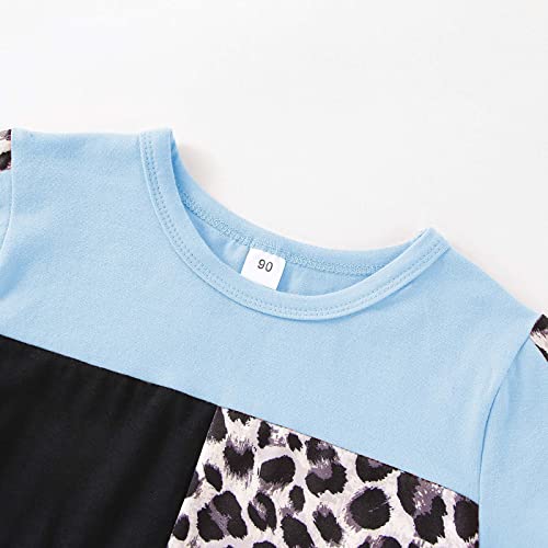 Image of FOCUTEBB Toddler Girl Clothes Baby Leopard T-Shirt Shorts Summer Set 18M-8Y