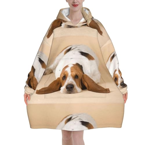 Sweat à capuche couverture Basset Hound pour des soirées d'hiver cocooning