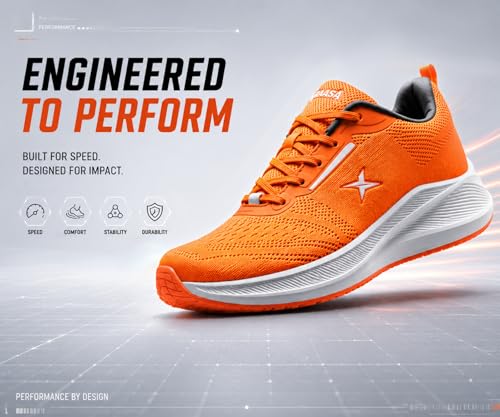 Image of Kraasa Men's Running Shoes | Breathable Mesh Upper | Lightweight Phylon Sole | Cushioned EVA Insole | Comfortable Sports & Casual Sneakers for Gym, Walking & Daily Use