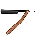 Straight Black Edge Razor Shaving Shaver for Men, Matte-Finish BladeTainless Steel Cutthroat Handmade Sharp, Vintage Pure Wood Handle