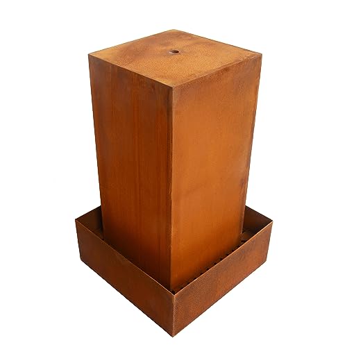 ESTEXO Gartenbrunnen Cortenstahl Brunnen Zierbrunnen Set Springbrunnen Rost 50x50x80 cm