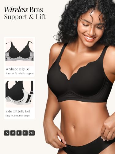Image of Wireless Jelly Bras for Women No Underwire with Support - S-2XL