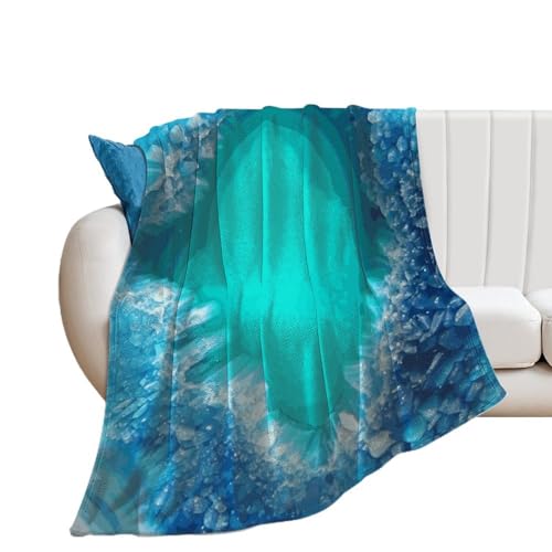 Couverture douillette contre le froid - Jeté de lit bleu turquoise