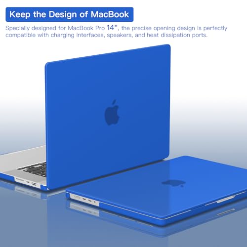 Funda azul mate MacBook Pro 14 M3 A2992 M2 M1 con protector 5
