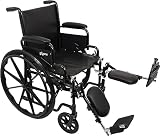 ProBasics Standard Wheelchair - Flip Back Desk Arms - 250 Pound Weight Capacity - Black - Elevating Leg Rest - 18' x 16' Seat