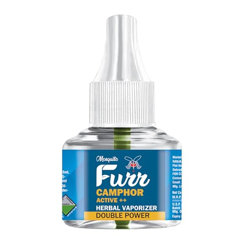 Image of Camphor Active++ Liquid Vapouriser Double Power Mosquito Repellent Vaporiser Refill No Kerosene Oil Poison Free Non- Toxic Chemical-Free (45ml,Pack of 1)