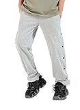 HOOD CREW Men’s Side Split Snap Button Track Pants Hip Hop Sweatpants Stylish Leisure Trousers...