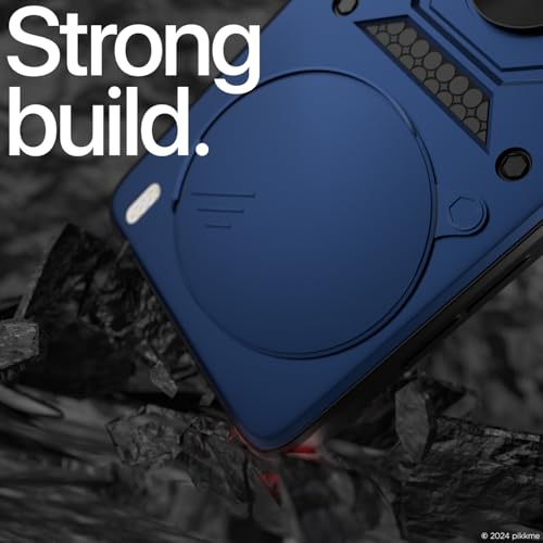 Image of Outlouders Back Cover for Vivo X200 Pro 5G | D10 Tough Armor 360 Protection Case with Sliding Camera Shield & Ring Holder Stand Bumper Case (Blue)