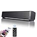 Produktbild Soundbar PC Lautsprecher Fityou Bluetooth 5.0 Tragbare 20W Wireless Mini Computer Soundbar eingebautes Mikrofon, USB Speakers für TV/PC/Handy/Laptop mit Fernbedienung, Schwarz