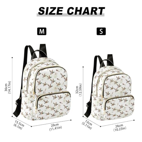 Mochila para mujer elegante con estampado animal de patos silvestres S 3