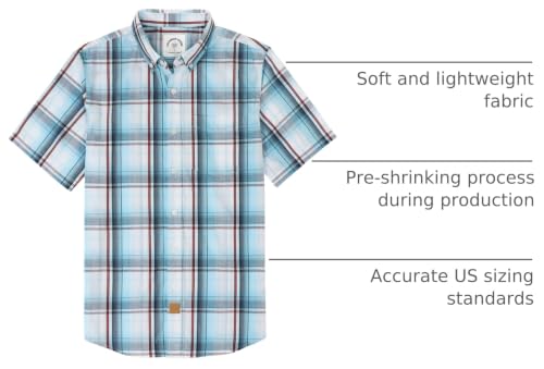 Image of Dubinik Mens Short Sleeve Button Down Shirts Soft Breathable Summer Vintage Regular Fit Lightweight Men's Casual Shirt