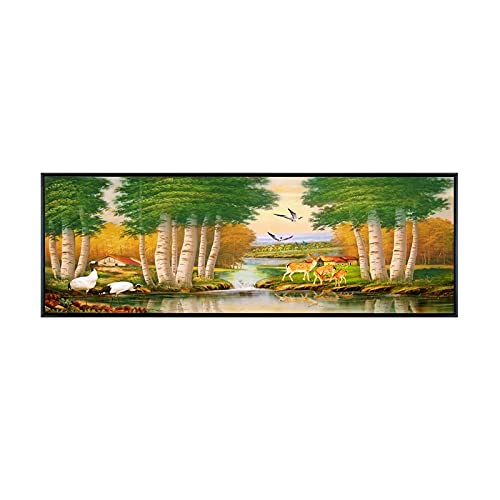 Broderie Diamant Grand Arbre Vert 50x100cm Kit Anti-Stress Adulte pour Décorer un Grand Mur