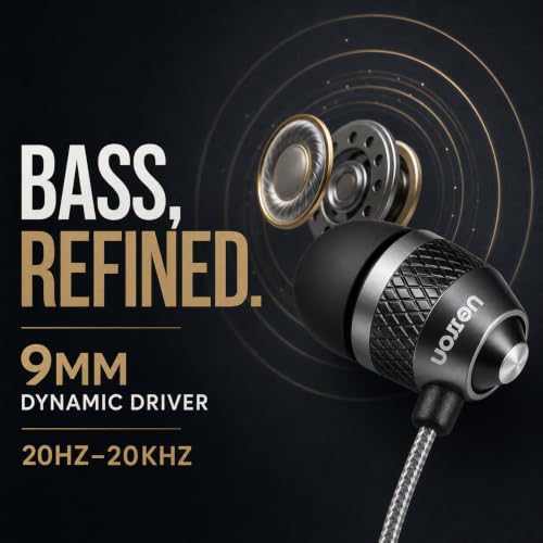 Image of Betron B25 Earphones, Noise Isolating in-Ear Wired Headphones, Black | Strong Bass, Tangle-Free Cord, Lightweight, Carry Case and Soft Earbud Tips