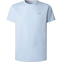Pepe Jeans T-Shirt da Uomo Original Basic 3N, Blu (Bleach Blue)