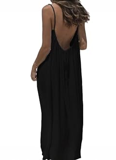 Womens Summer Casual Sleeveless Backless Cami Sundress 2026 Vacation House Dress