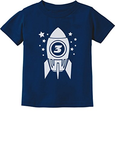 Space Rocket 3Rd Birthday Shirt Boy Girl 3 Year Old Infant Toddler Kids T-Shirt 3T Navy #TOP19