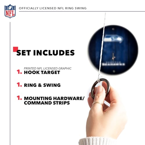 Solid Wood NFL Hook & Ring Toss Set with Direct Print HD Team Graphics – Easy Hang Hook and Ring Toss Target – Great Gift for Any Football Fan! Ring Toss Family Game for a Game Room, bar or Garage! by Wild Sports - Used condition - Image 2