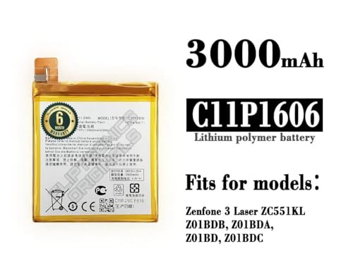 Image of C11P1606 Battery for Asus Zenfone 3 Laser 5.5 inch ZC551KL Battery with 6 Month Warranty**** (U50)
