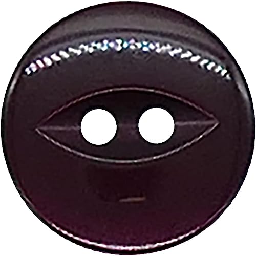 The Bead Shop 20 Pack Round Fish Eye Buttons, Baby Buttons, Sewing, Knitting & Crafts - Burbundy 14Mm / 22 Lignes