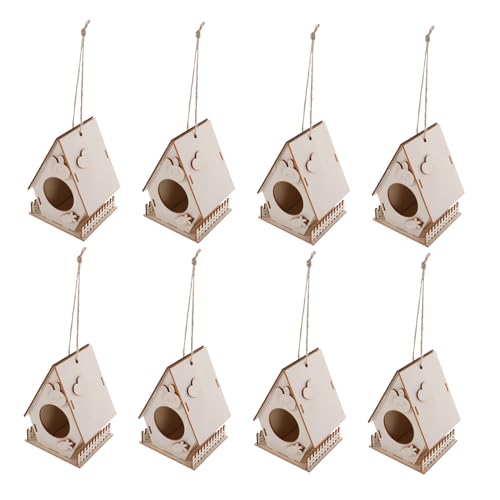 Yardwe 8pezzi Casetta Per Uccelli in Legno Fai Da Te Kit Per Ragazzo Ragazza Da Costruire e Dipingere Decorativa Per Giardino e Balconi Attività Artigianale Educativa