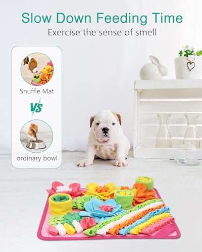 ORIA Snuffle Mat for Dogs, Pet Treats Feeding Mat, Interactive Foraging Mat for Boredom, Mental Stimulation, Encourages Natural Foraging Skills, Slow Eating, 15.4 x 15.4 in - Thumbnail 3