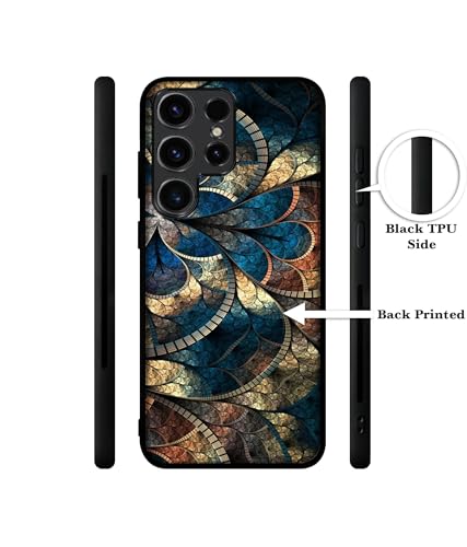 Image of Fractional Pattern Design Premium 2D Printed Metal Back Case Cover for Samsung Galaxy S23 Ultra 5G